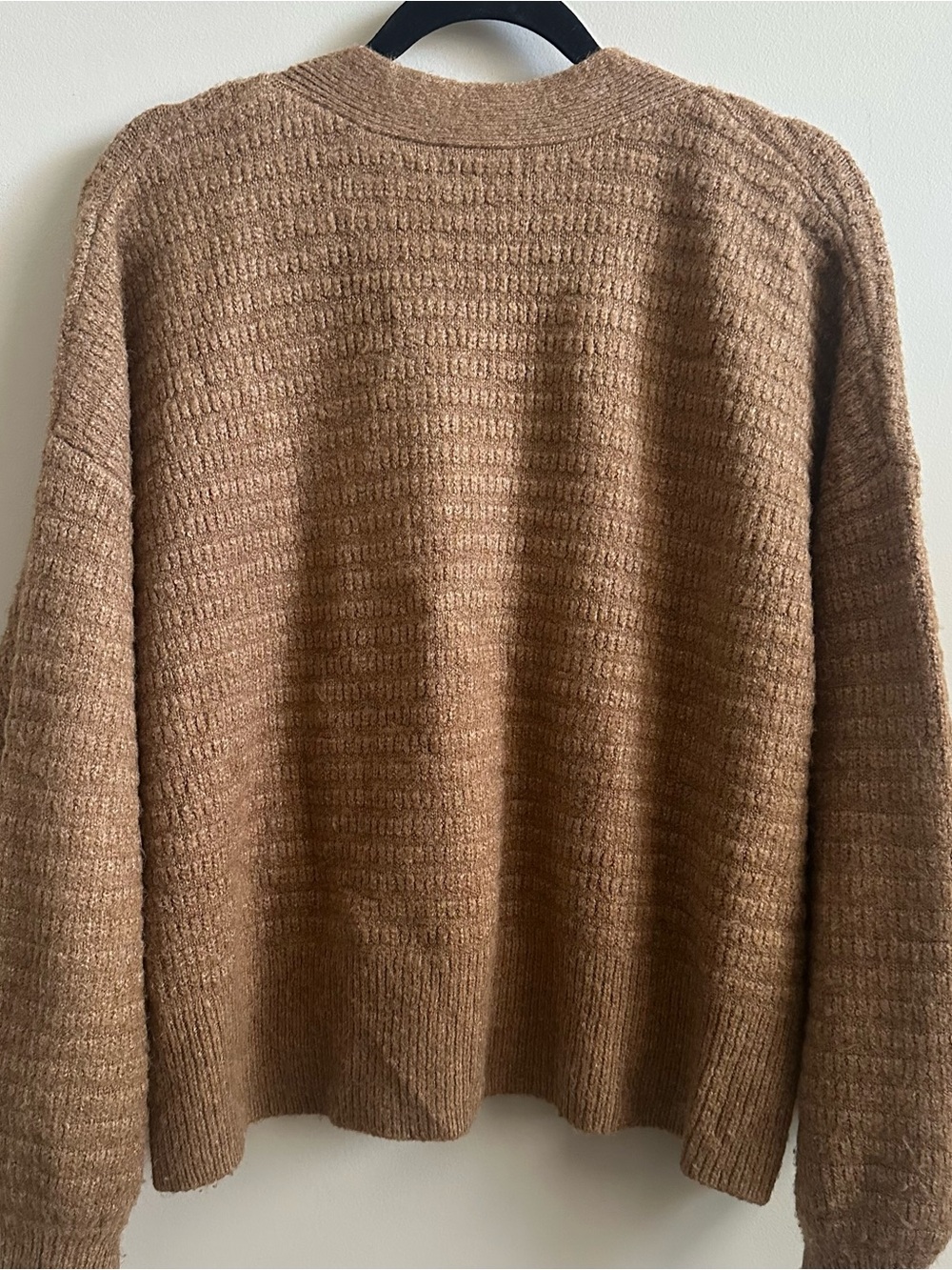 Prologue knit cropped cardigan, cozy slouchy fit in a beautiful camel color - Picture 5 of 5